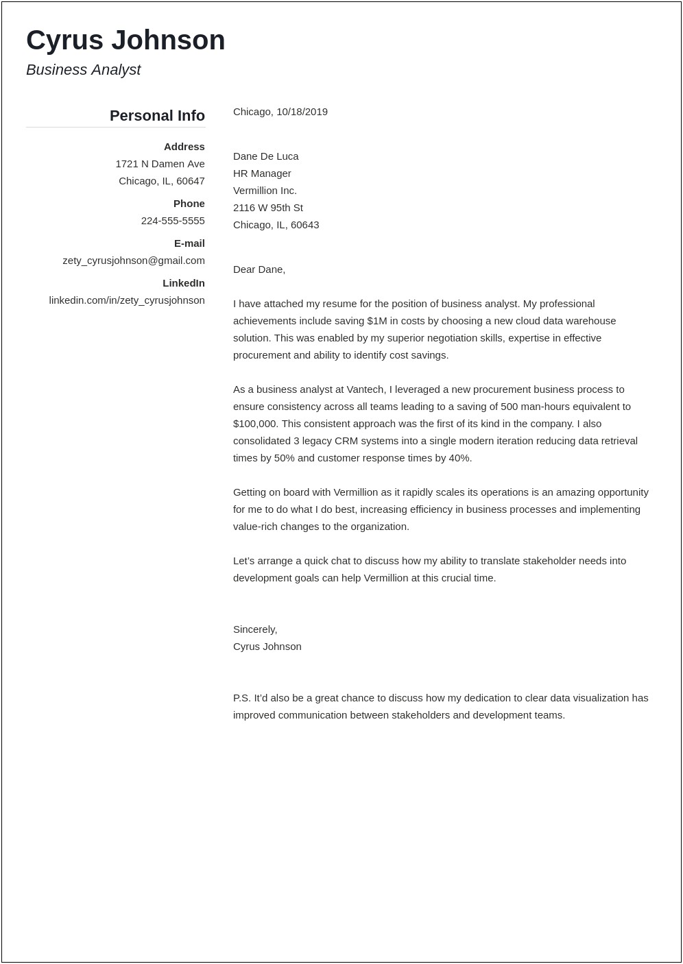 Superior Examples Of Cover Letters For Resume