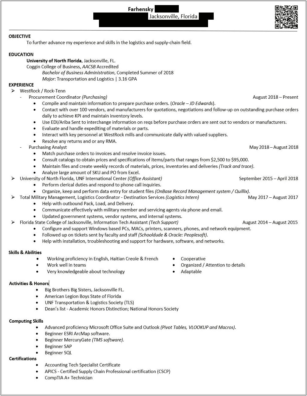 Supply Chain Skills To List On Resume