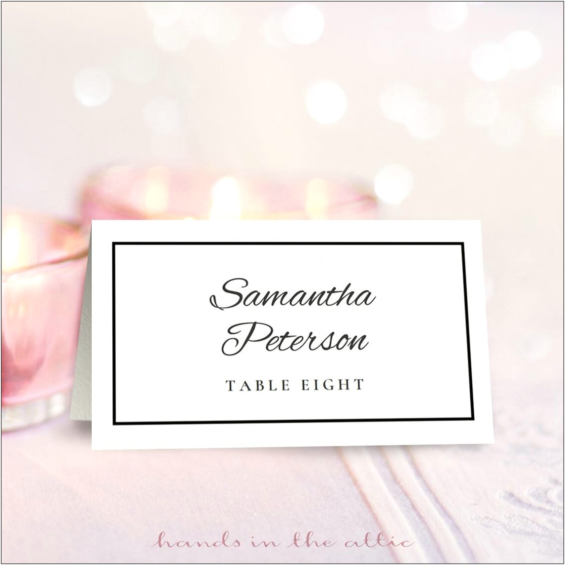 Table Name Card Template Free Download