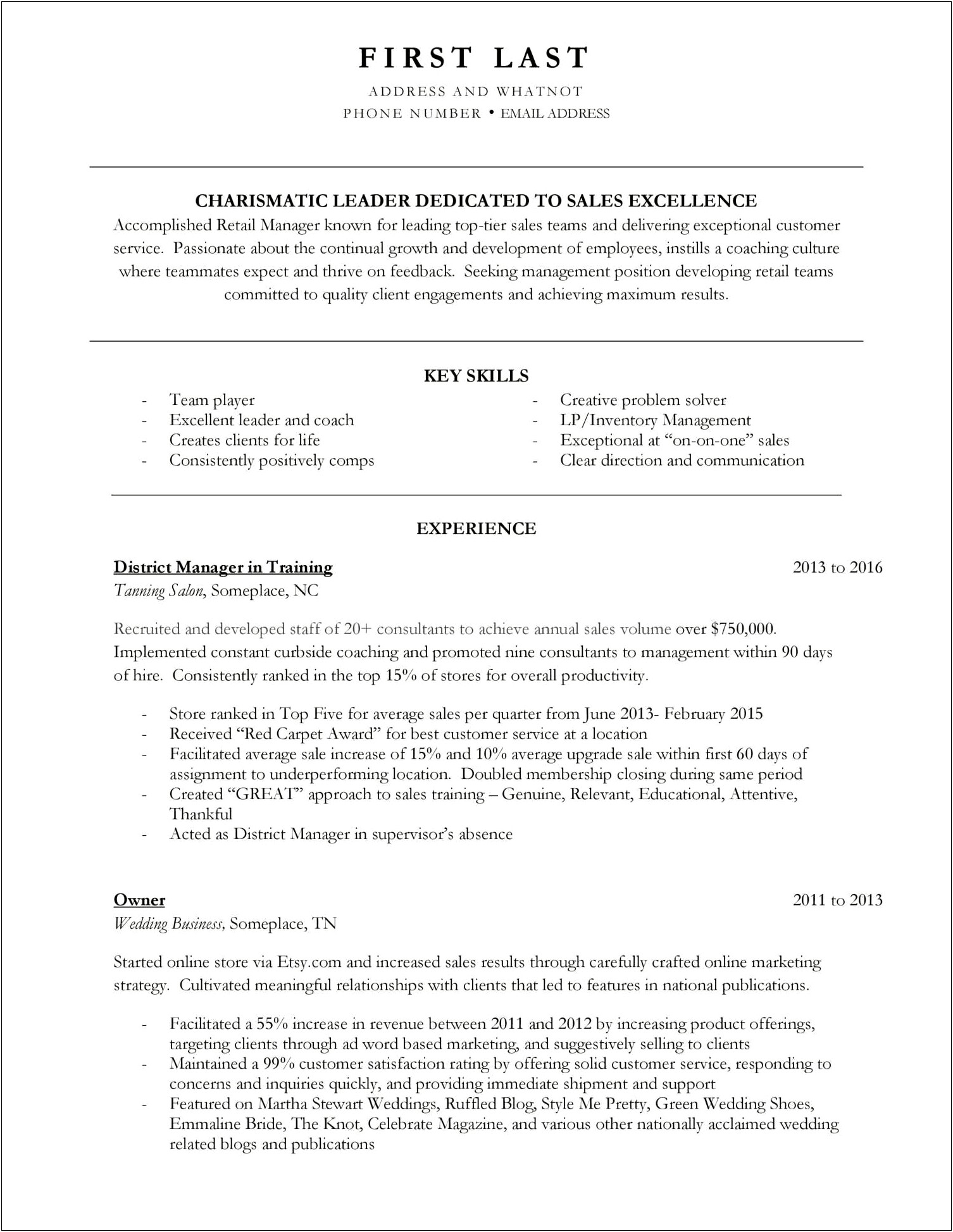 Tanning Salon Job Description For Resume