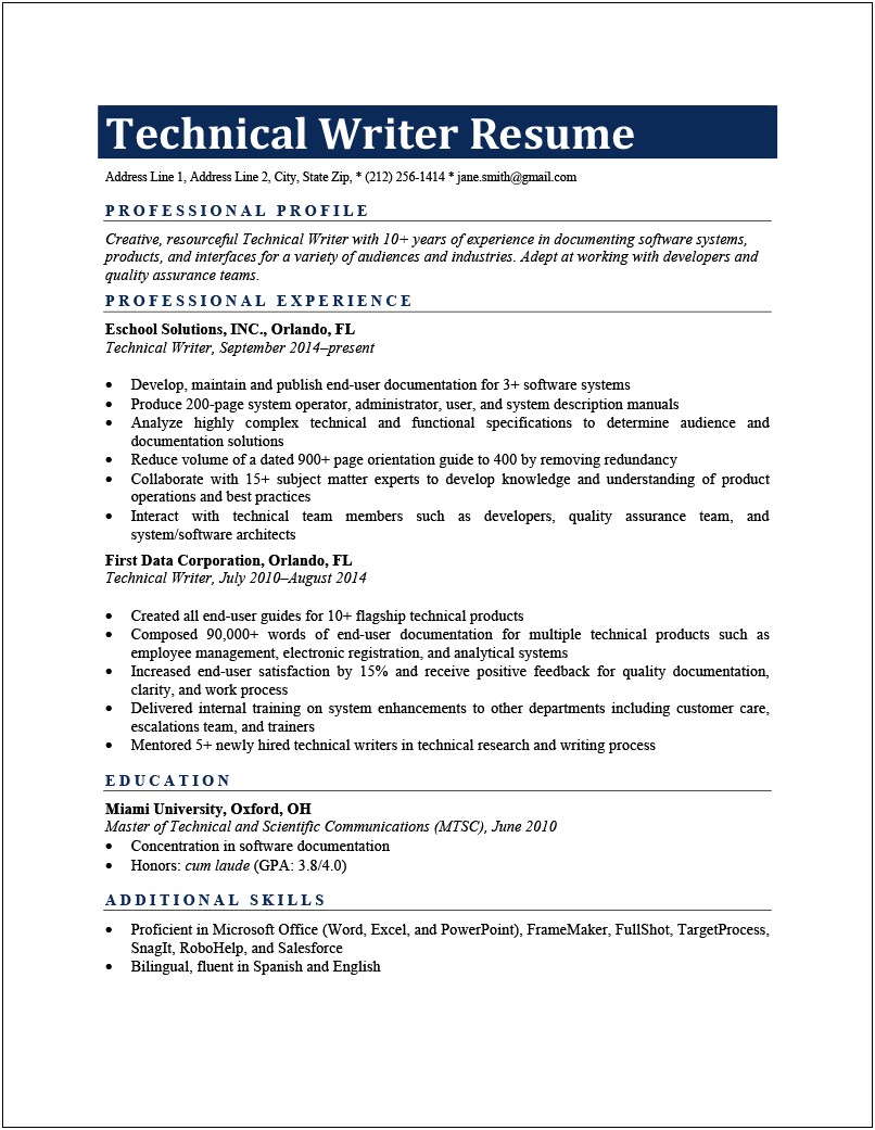 Technical Skills To Write On Resume