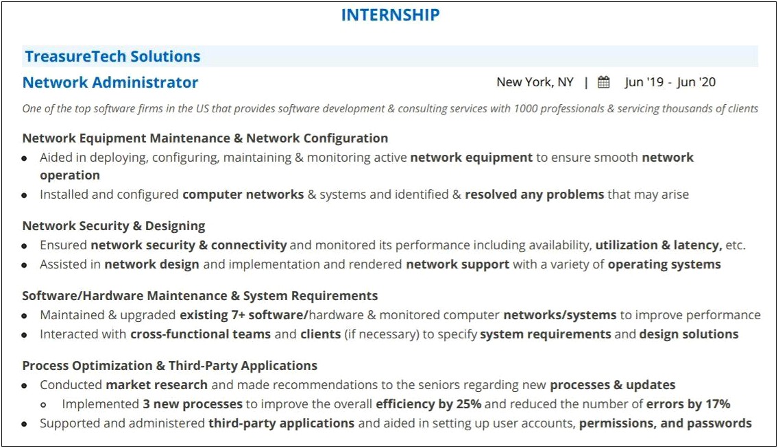 Template Profiles Computer Science Internship Resume