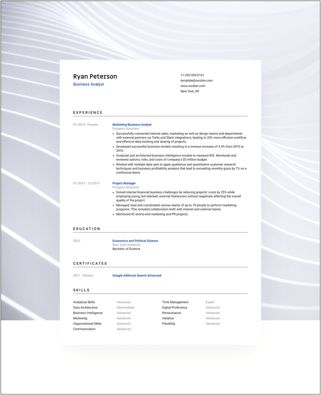 Templates For Writing A Resume Free