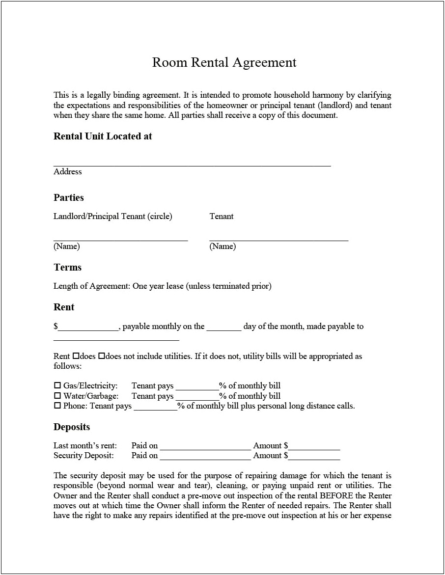 Texas Residential Lease Agreement Template Free