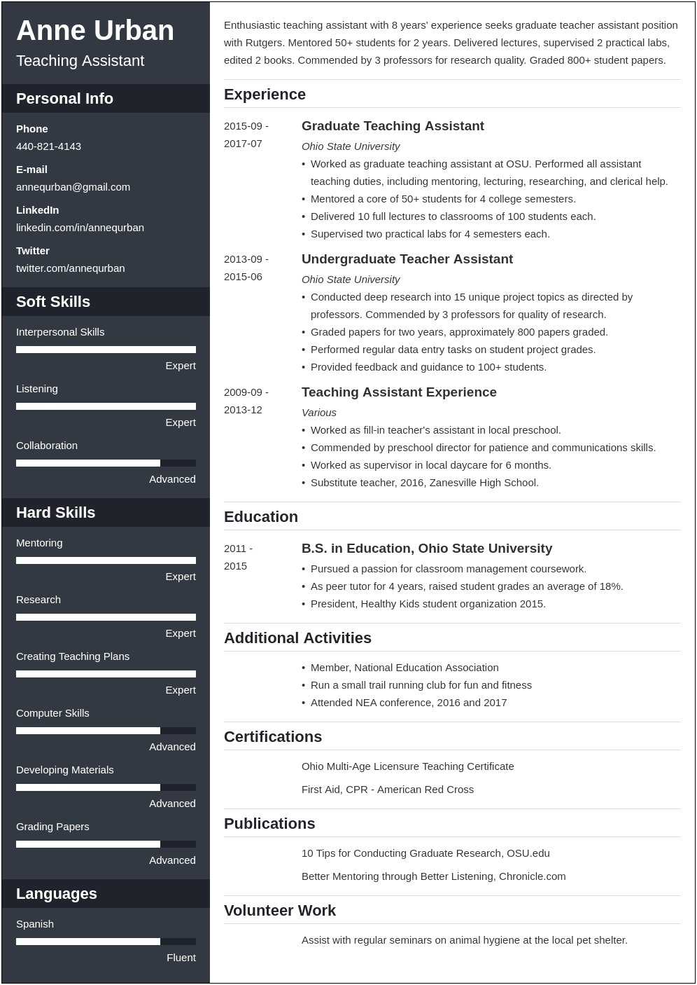 The Best Font Size For Resume