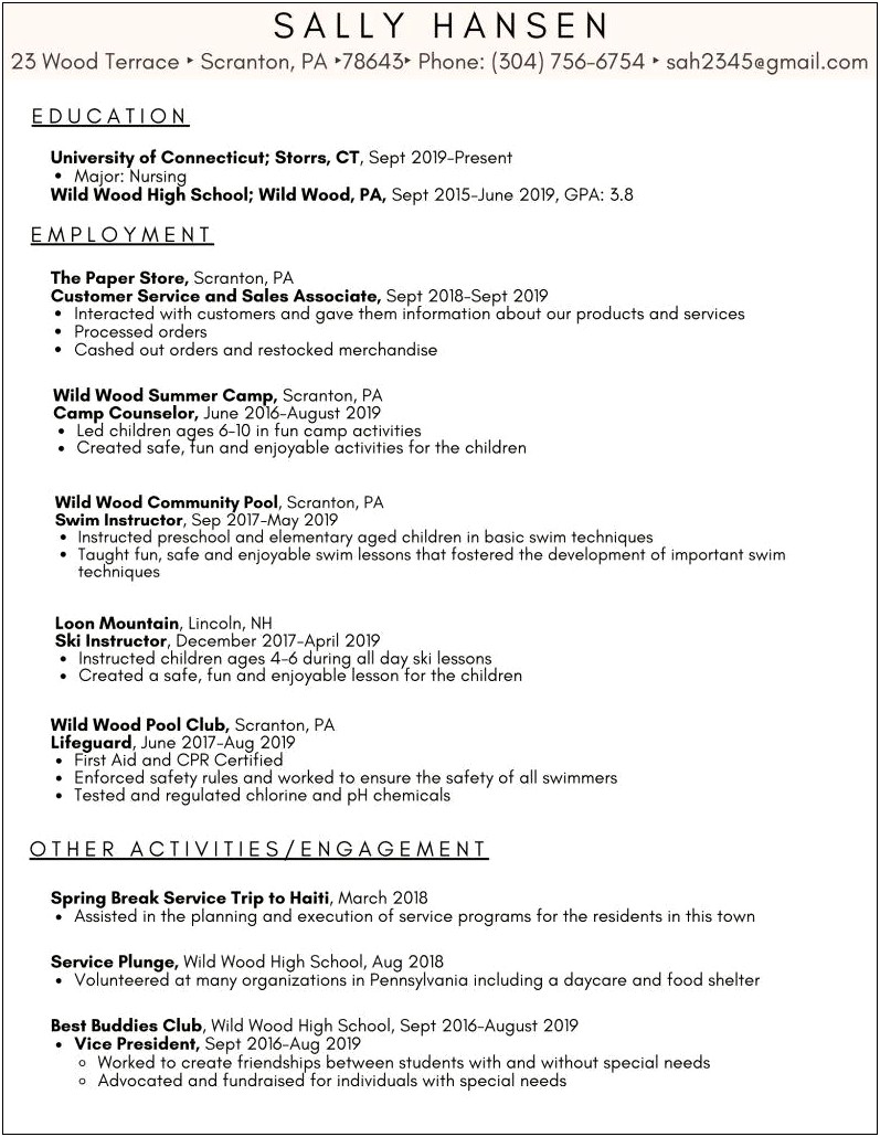 The Best Resume Template High School