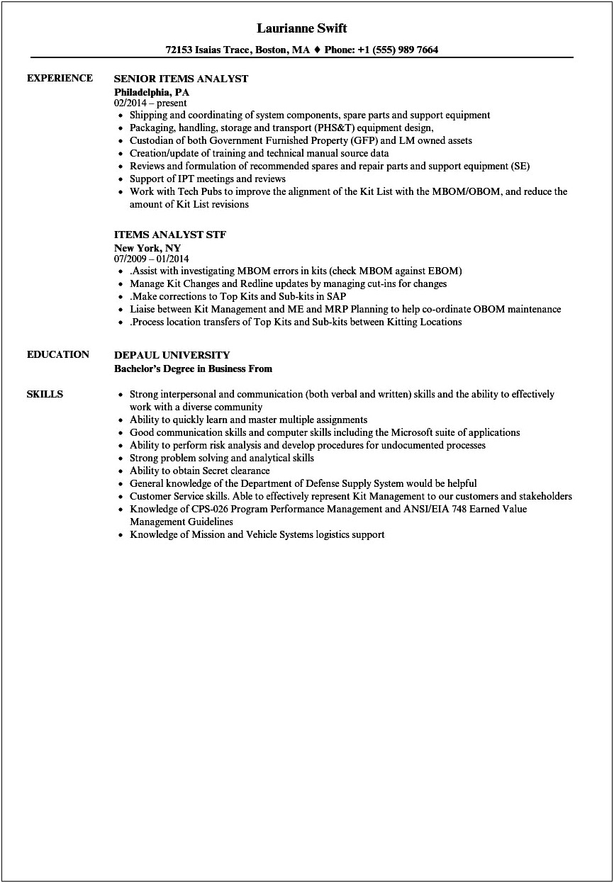 Things In Resume That Indicate Analytical Skills