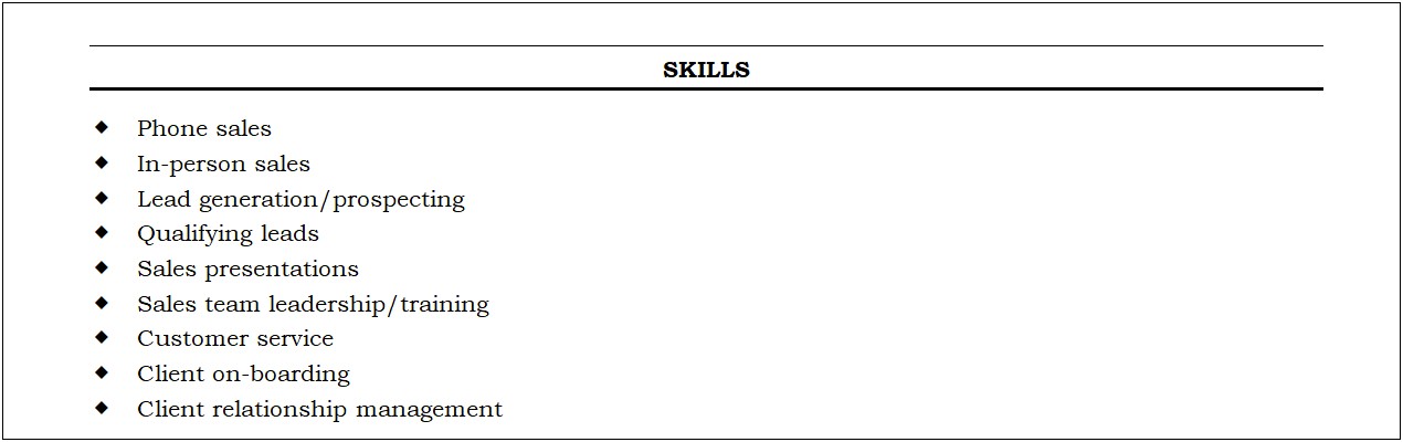 Things To Write For Skills On Resume