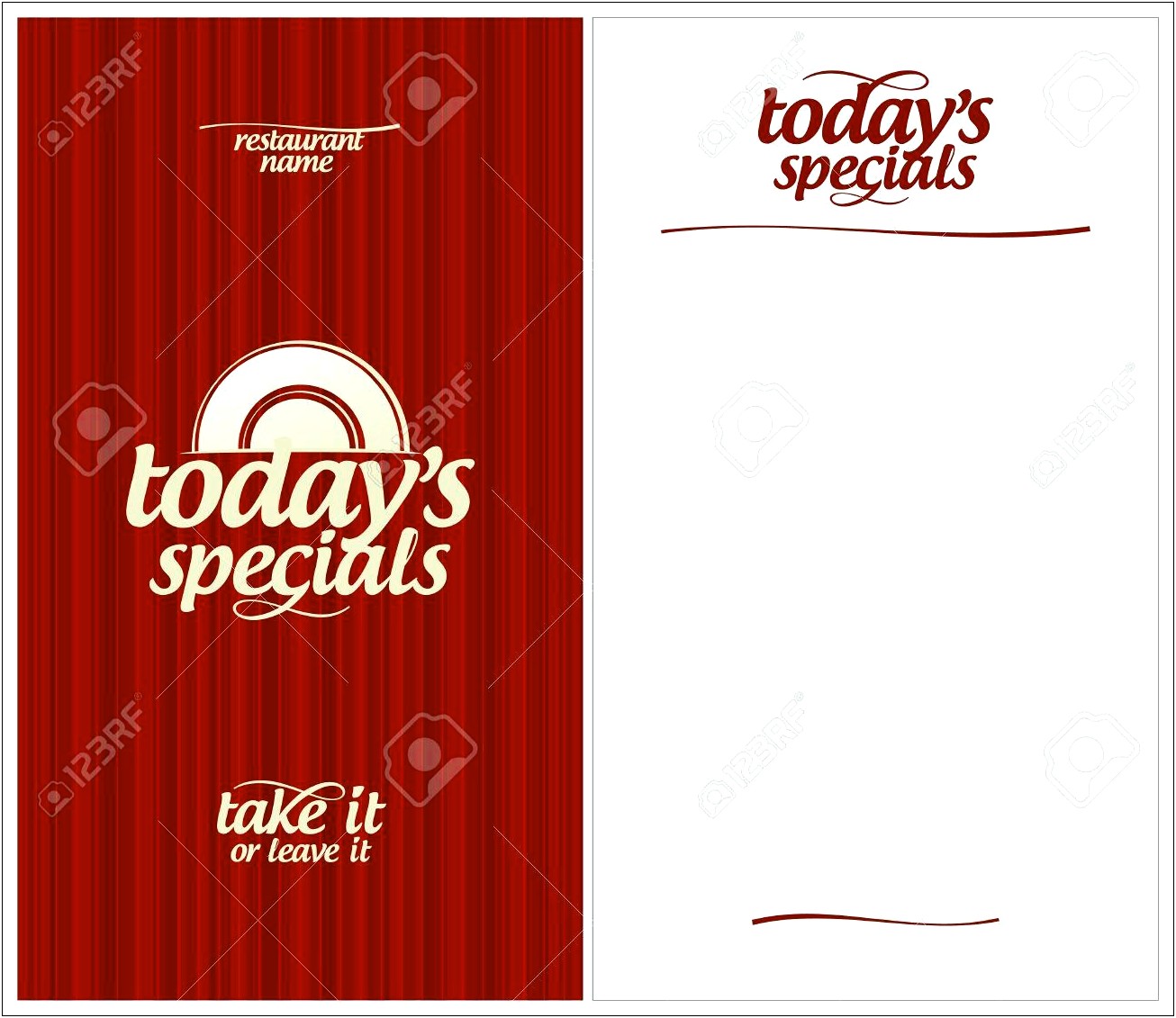 Today's Special Menu Template Free