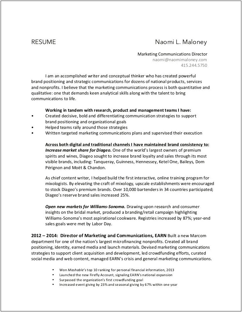 Top Skills For Marketing Communications Resume