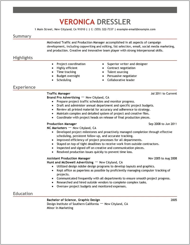 Traffic Clerk Job Description For Resume