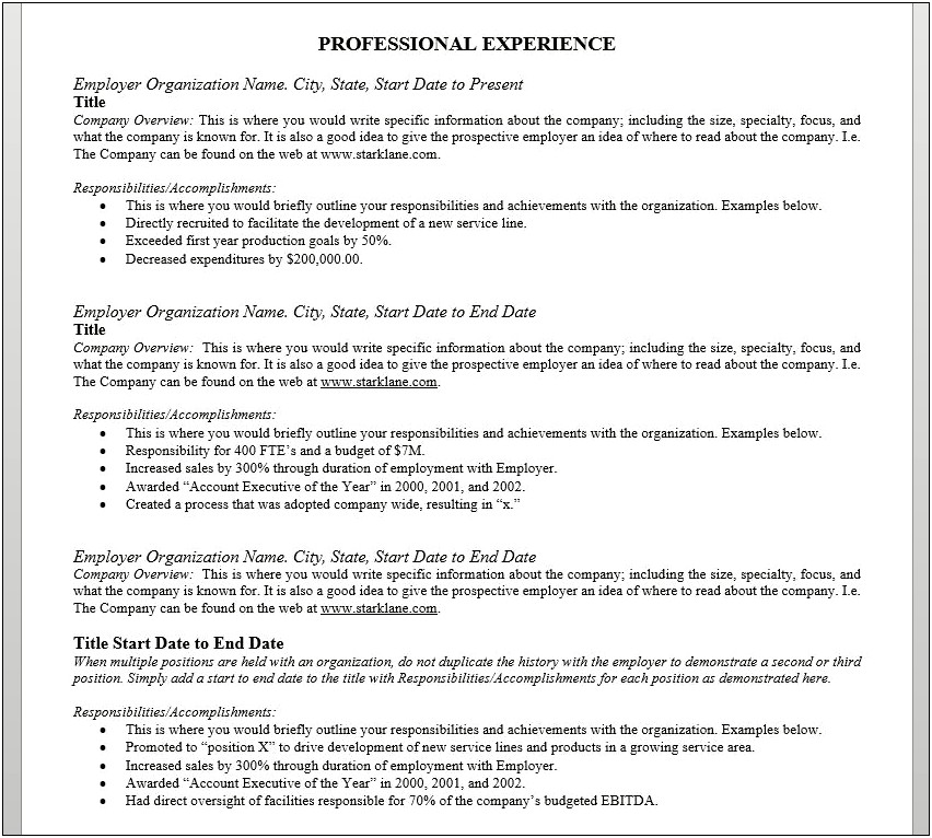 Two Jobs In One Place On Resume