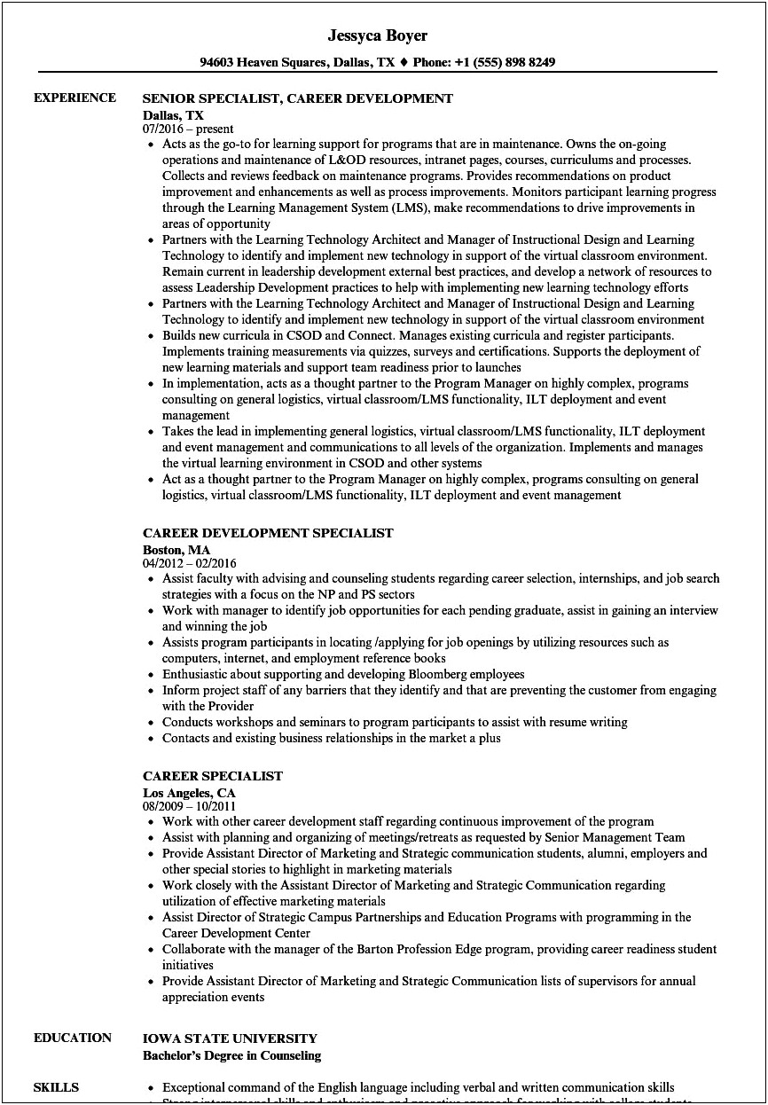 Uf Career Connections Center Resume Sample Resume Example Gallery