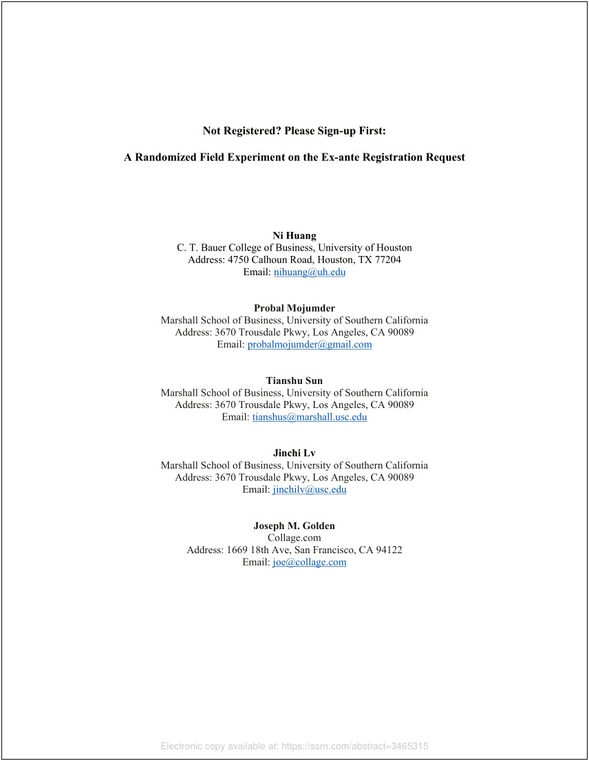 Usc Marshall School Of Business Resume Template Pdf