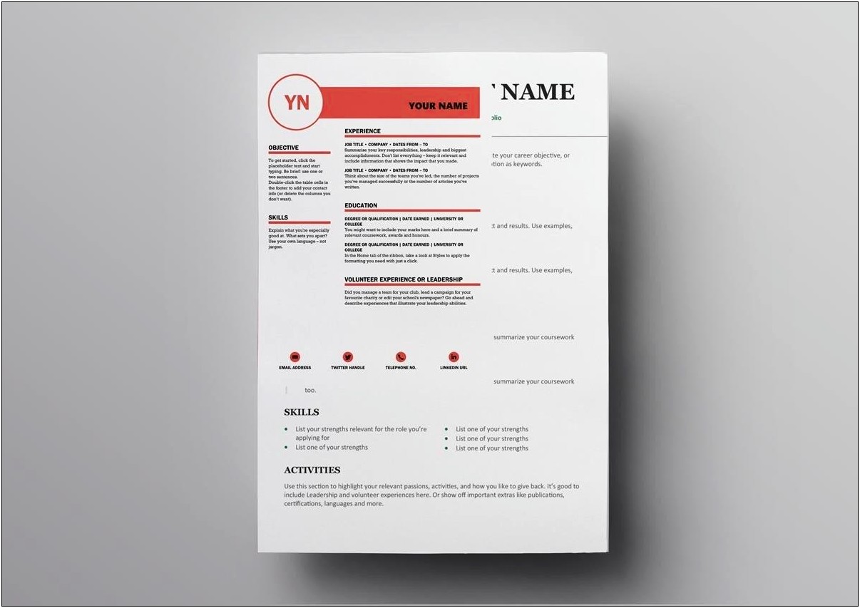 Using A Template For A Resume