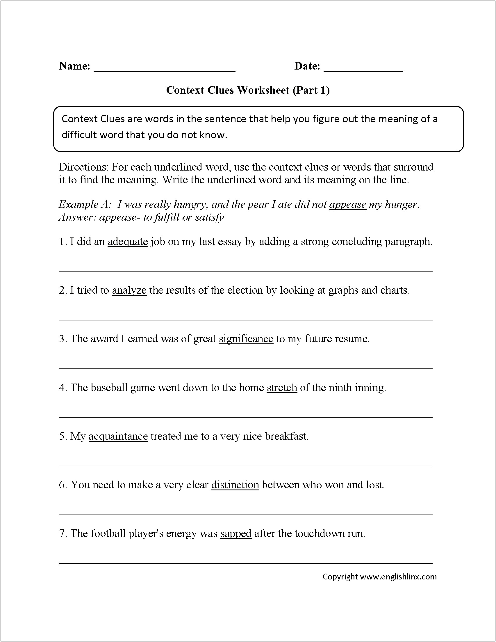 Using Context Clues Examples In Resume