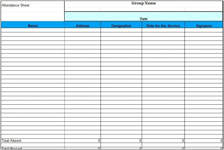 Weekly Sign In Sheet Template Free