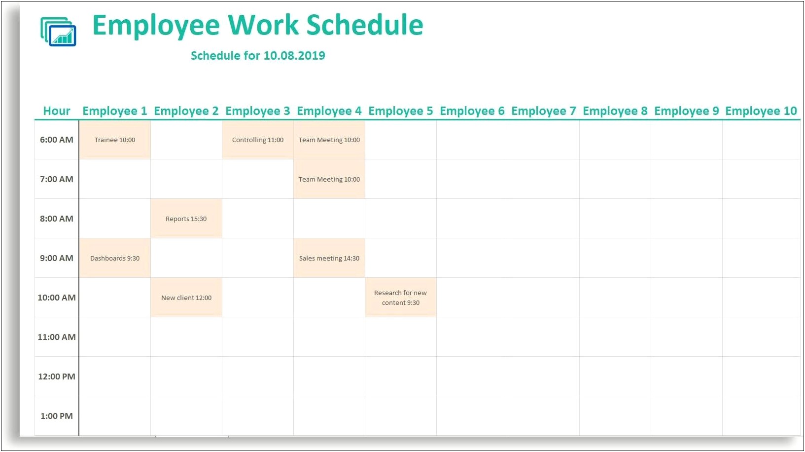 template for weekly work schedule