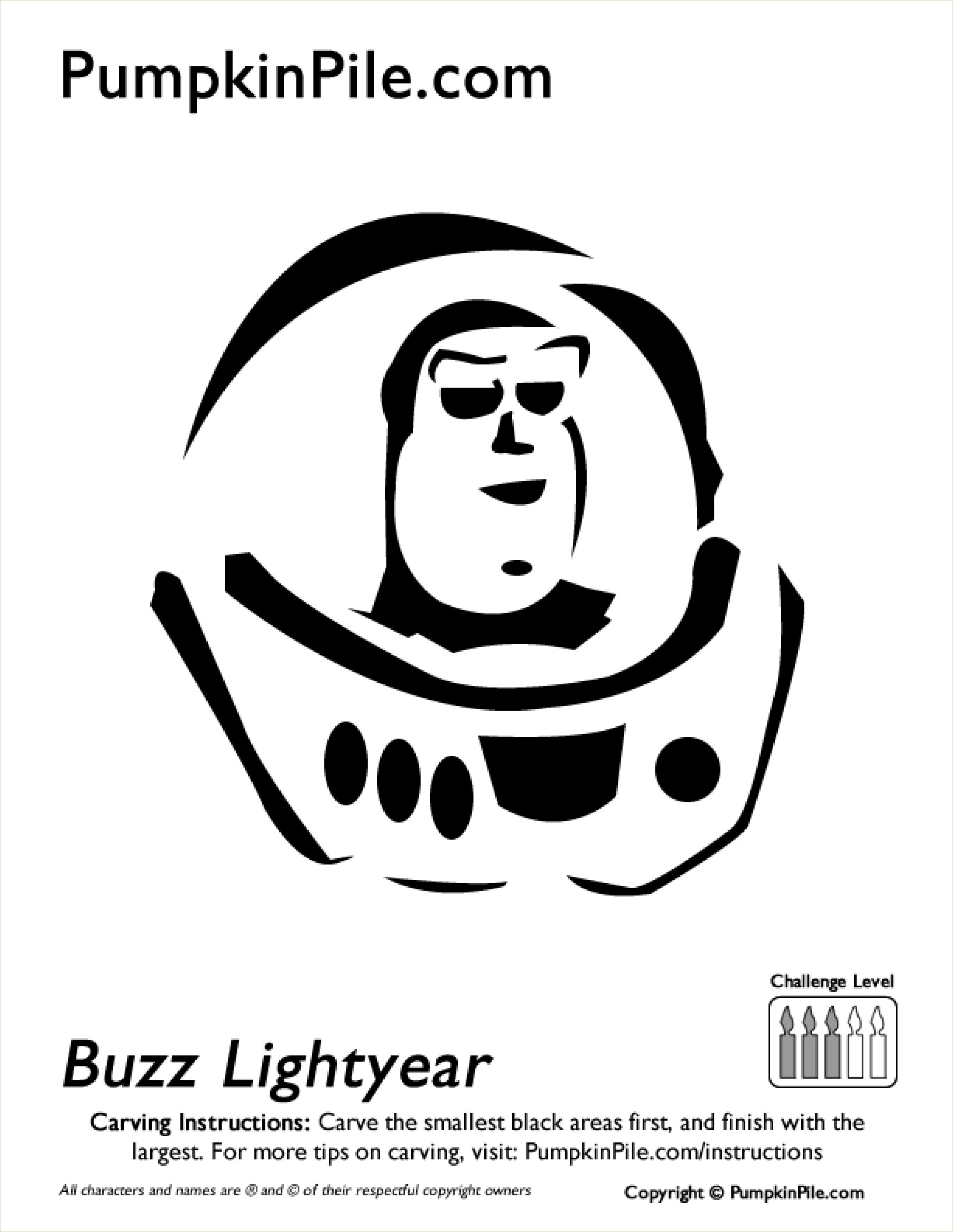 Buzz Lightyear Pumpkin Carving Template Free