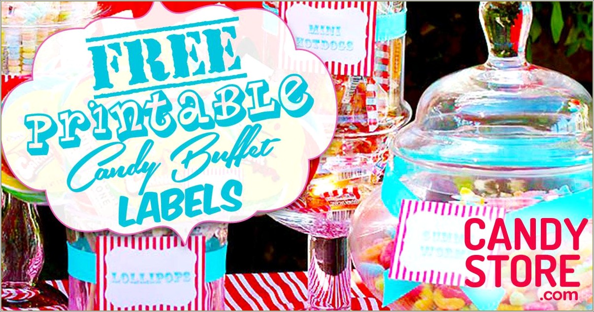 Candy Bar Jar Labels Template Free