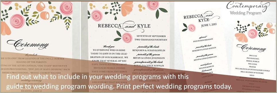 Catholic Wedding Ceremony Program Template Free Resume Example Gallery