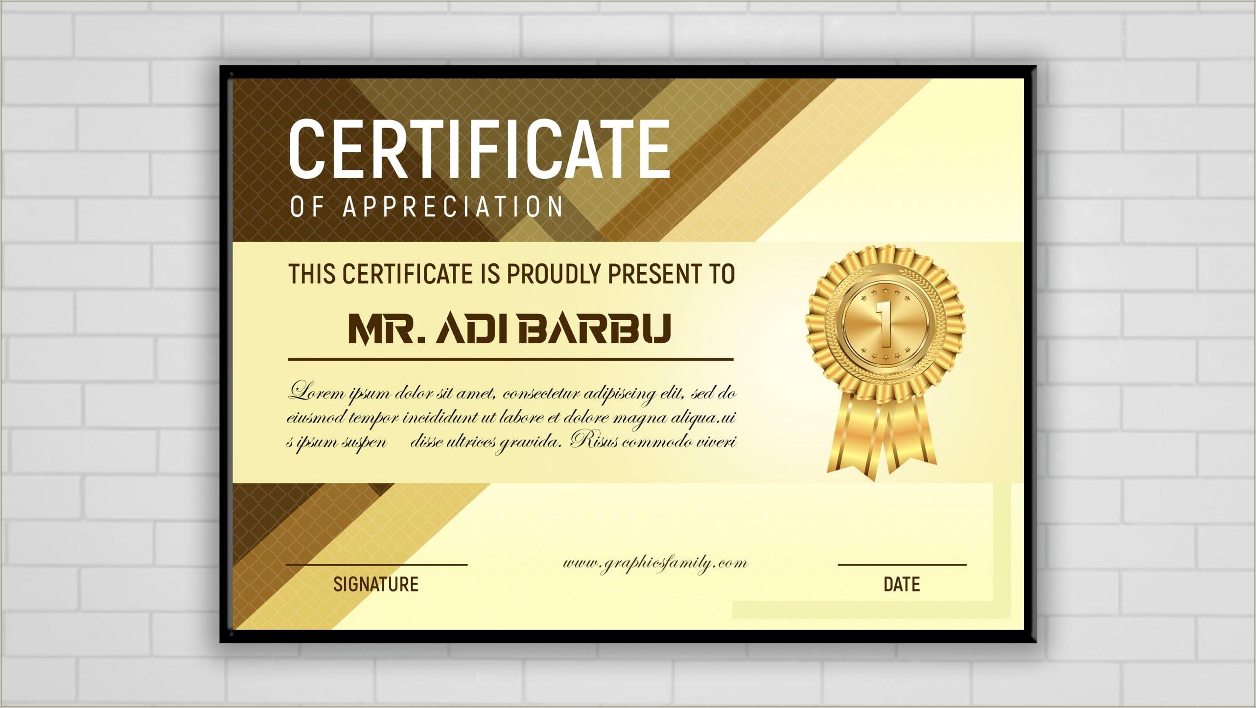 Certificate Design Psd Templates Free Download
