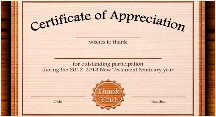 Certificate Of Appreciation Template Photoshop Free