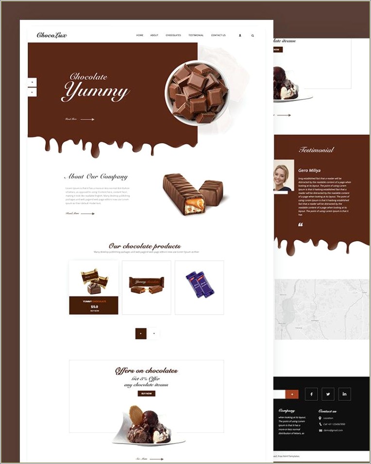 Chocolat Bootstrap Restaurant Template Free Download