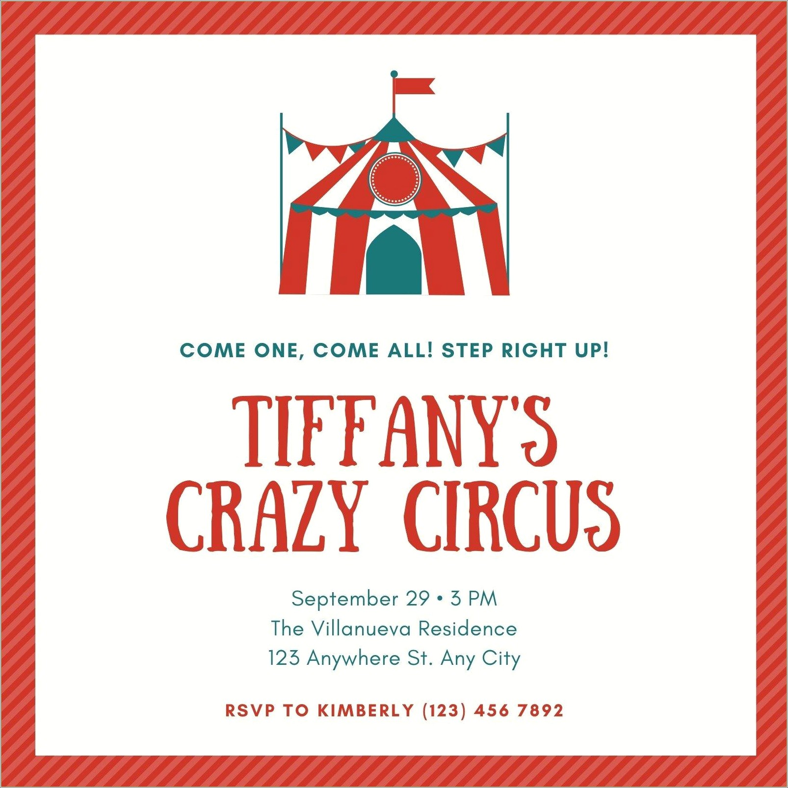 Circus Party Invitation Template Free Download
