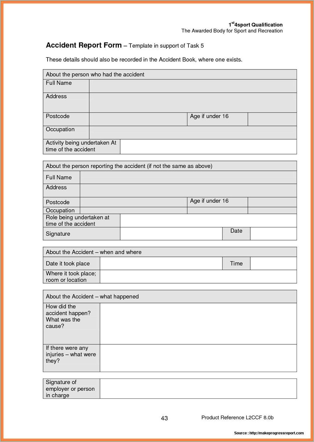 Company Accident Reporting Forms Free Templates