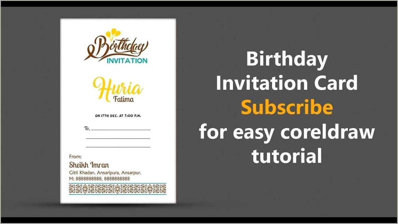 Coreldraw Invitation Card Templates Download Free