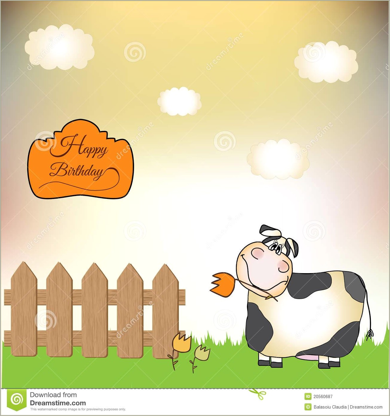 Cow Thank You Card Template Free
