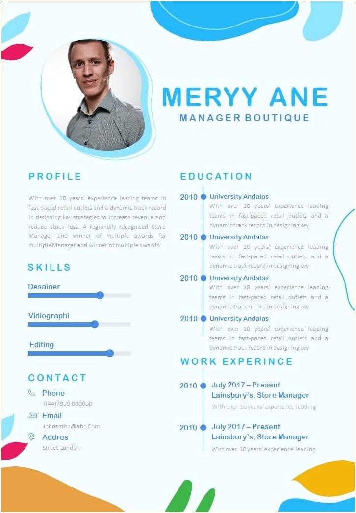 Curriculum Vitae Template Free School Administrator