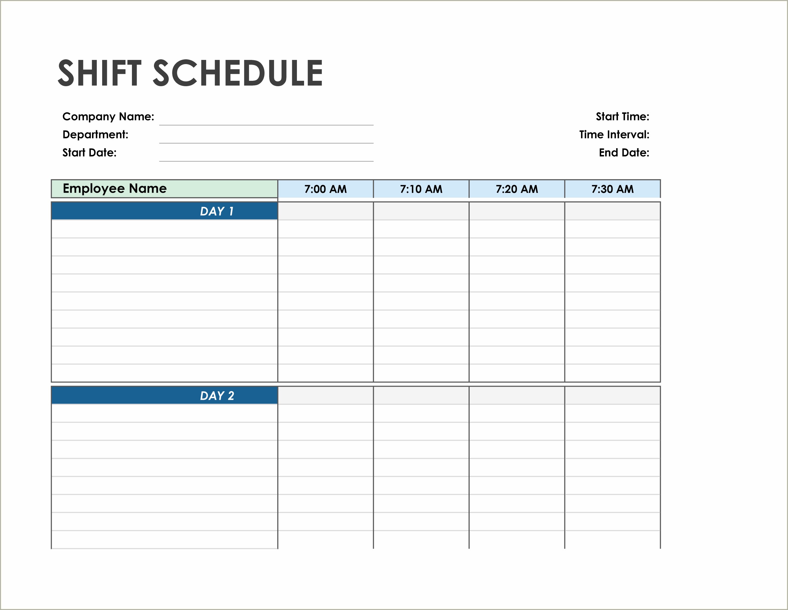 Daily Work Schedule Excel Free Template Resume Example Gallery
