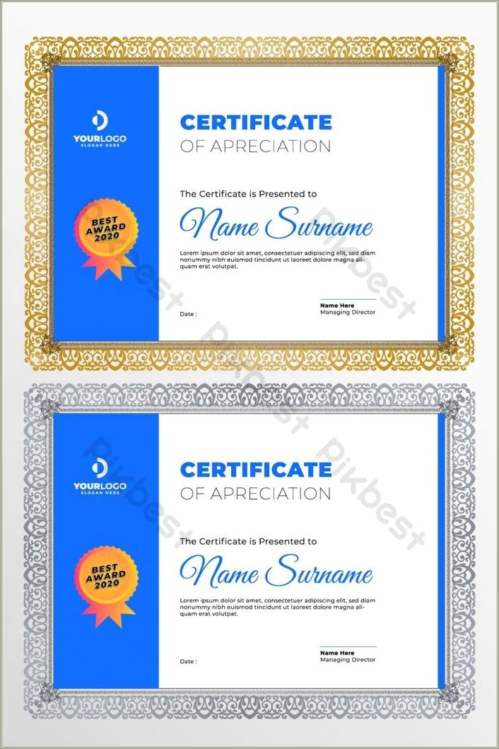 Diploma Certificate Template Eps Free Download