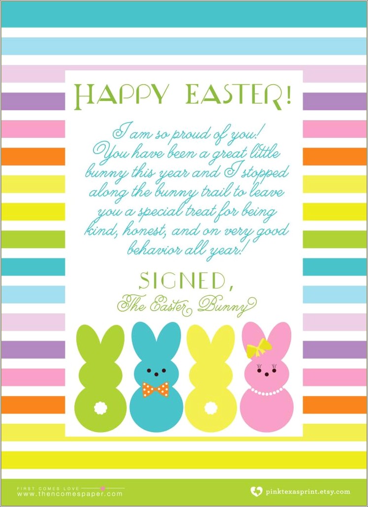 Easter Bunny Letter Templates Printable Free Resume Example Gallery