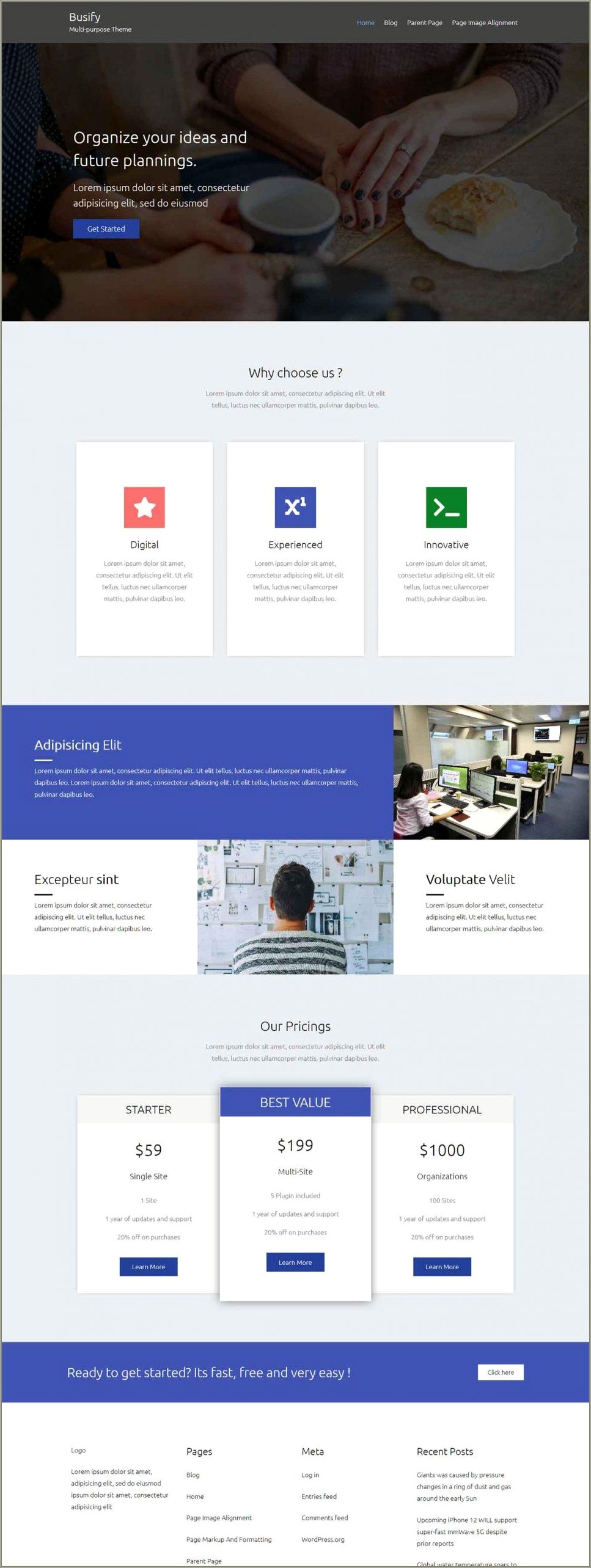 Elementor Compatible Free Templates For WordPress