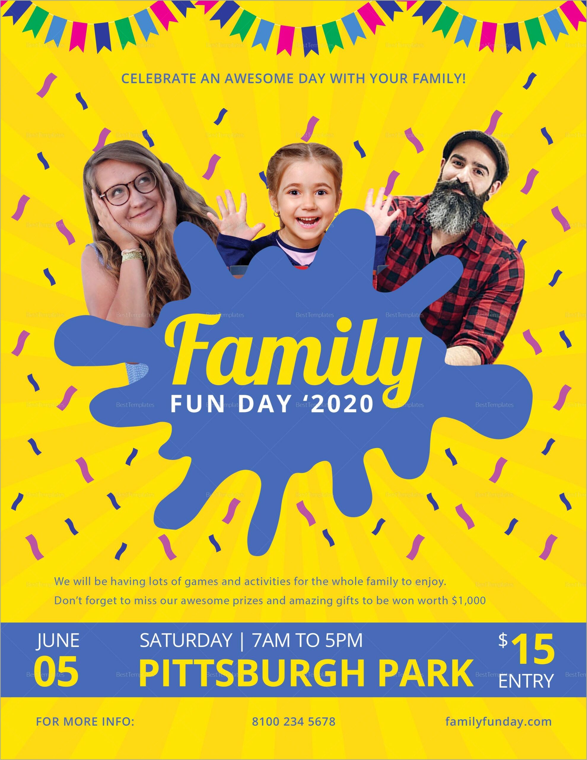 Family Fun Day Flyer Templates Free