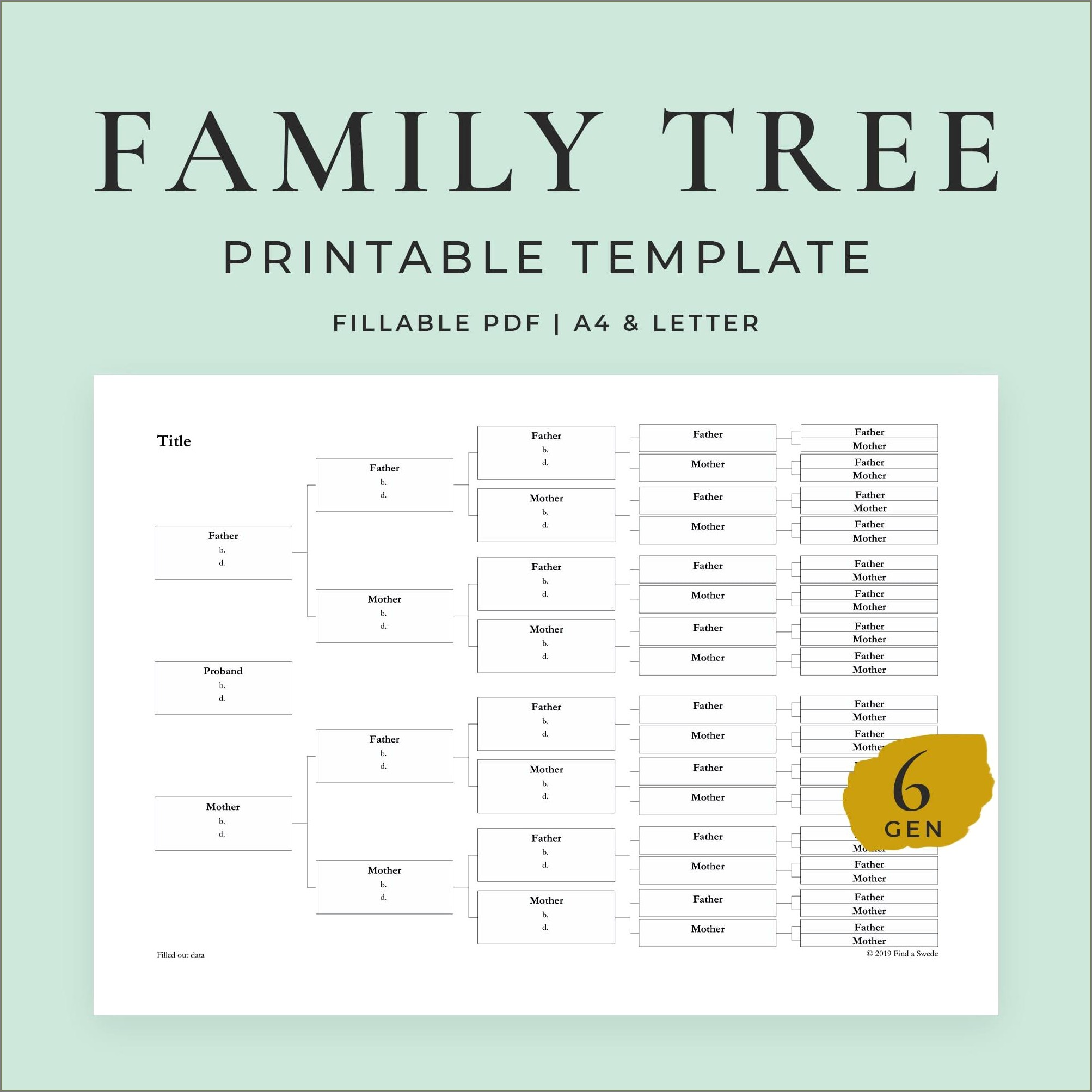 Family Tree Fillable Templates Free Download