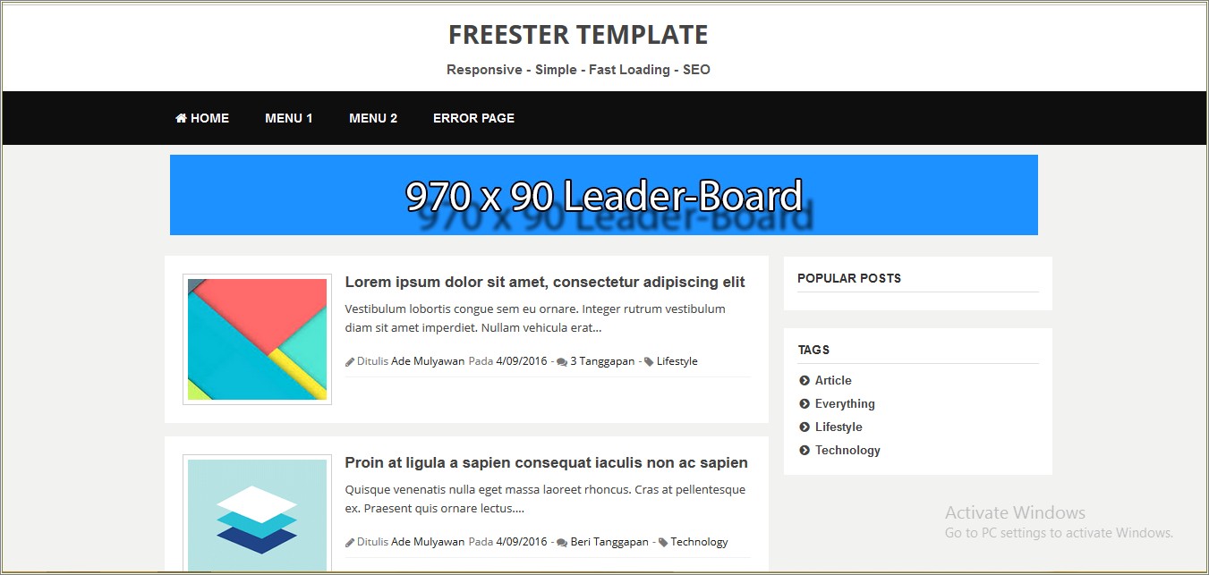 Fast Loading Blogger Templates Free Download