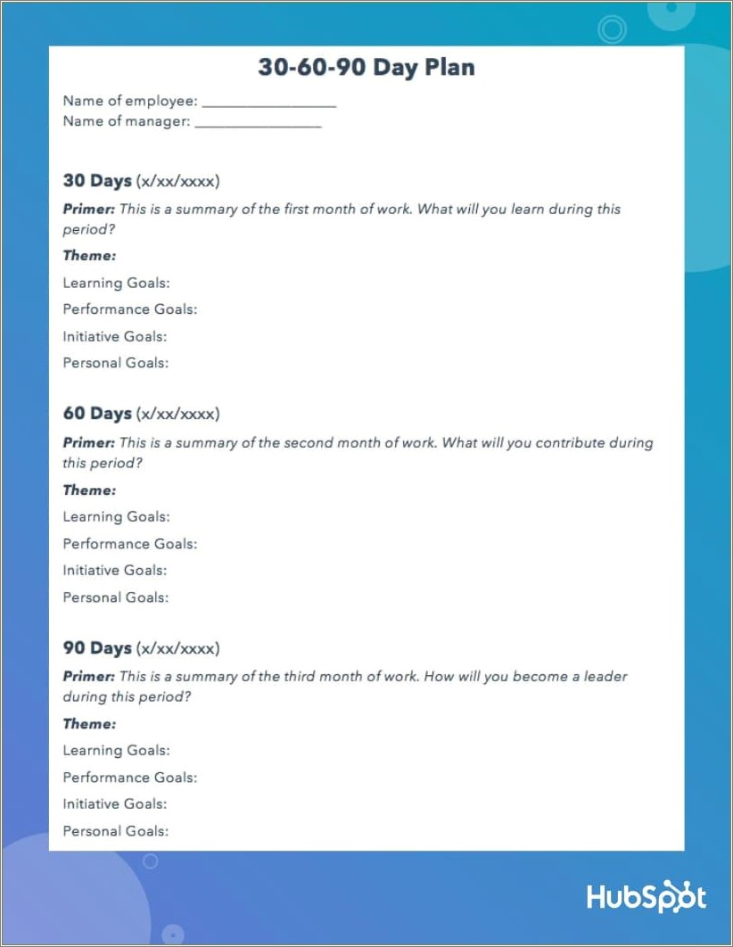 Free 30 Day Employee Review Template