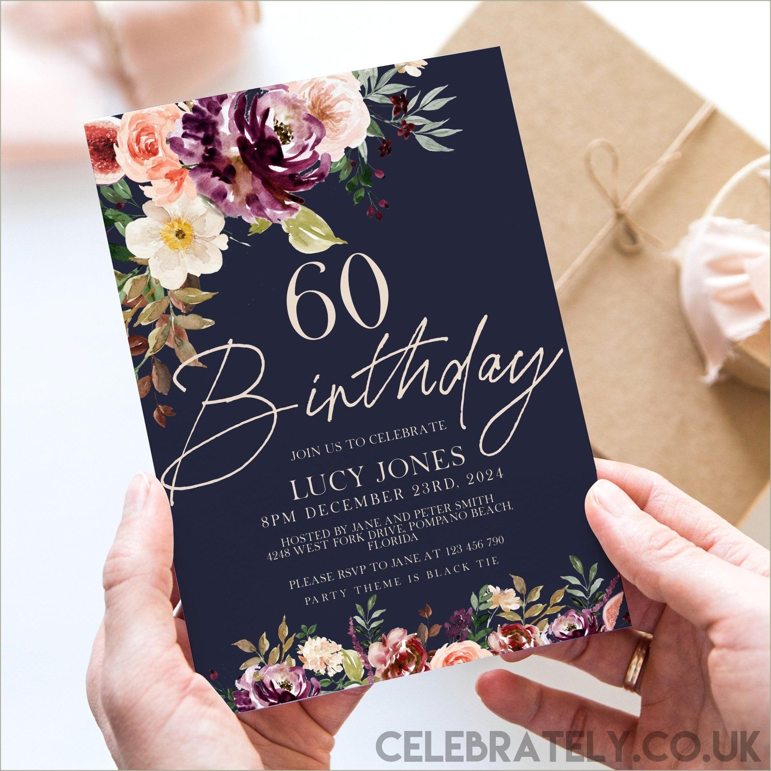 Free 60th Birthday Party Invites Templates