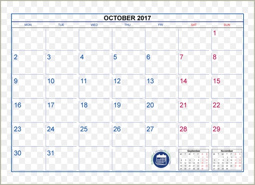 Free Academic Calendar Template 2018 19