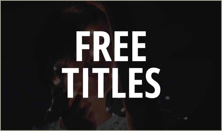 Free After Effects Templates For Titles