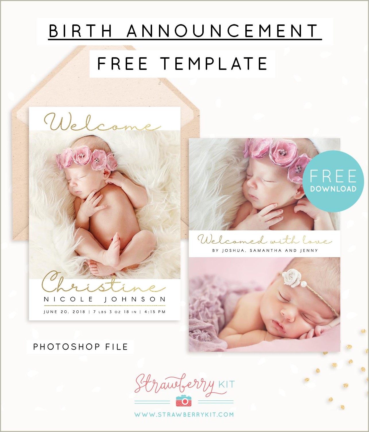 Free Baby Boy Announcement Templates Photoshop