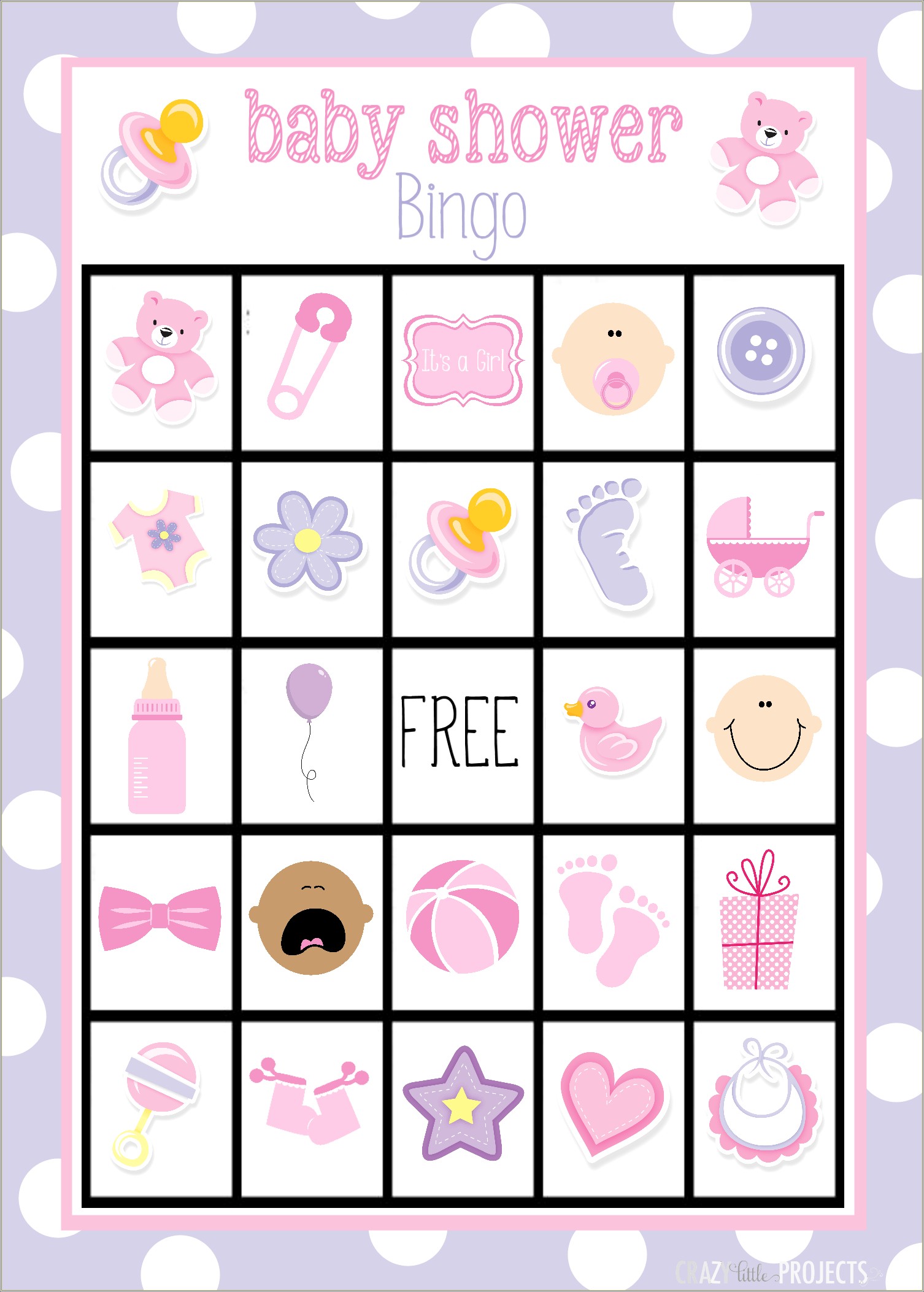 Free Baby Shower Gift Bingo Template