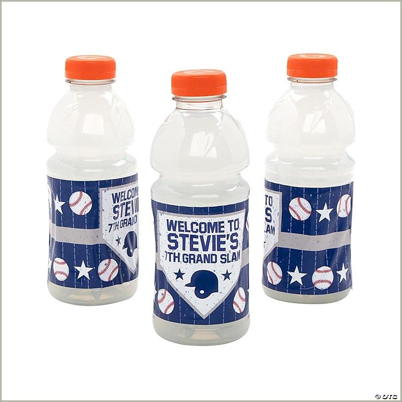 Free Baseball Water Bottle Label Template