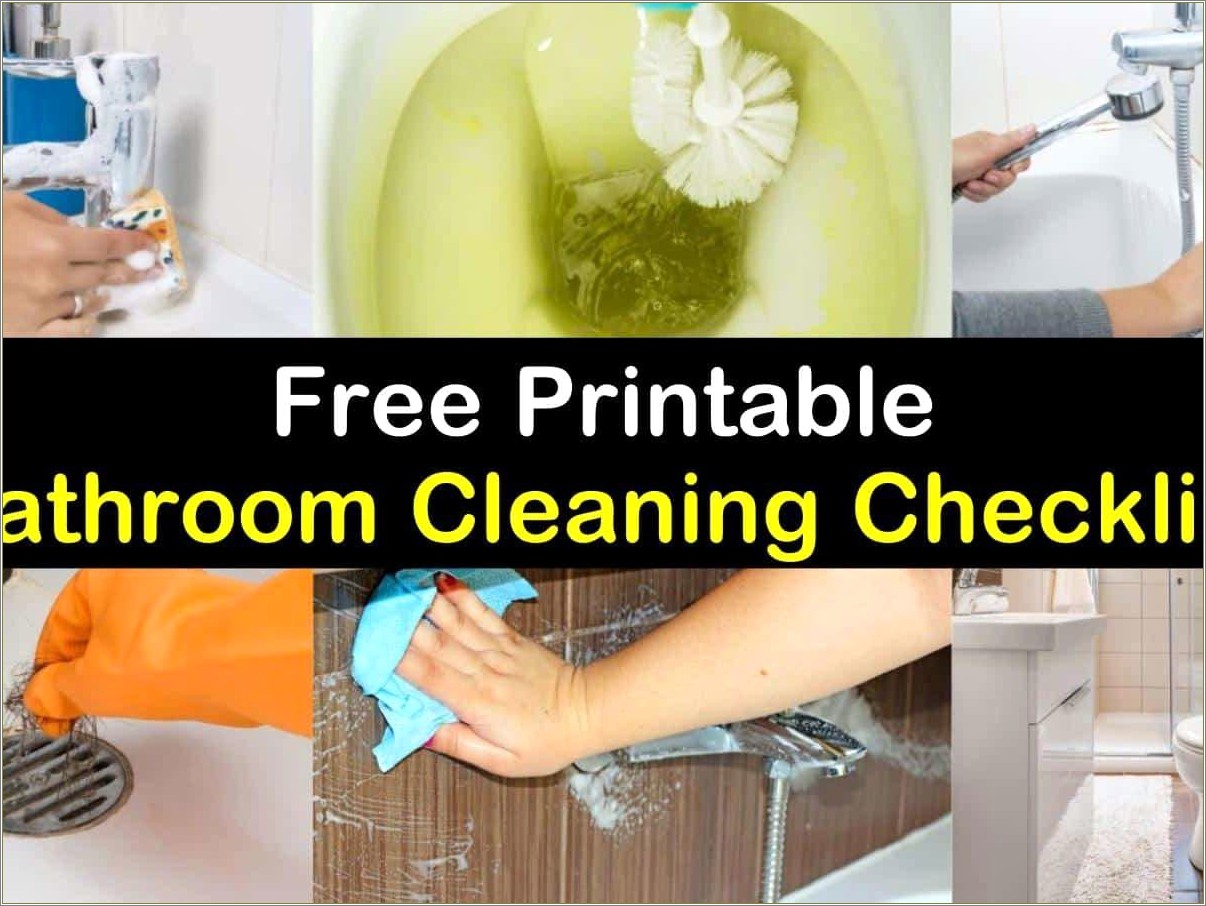 Free Bathroom Rules Cleaning Log Template