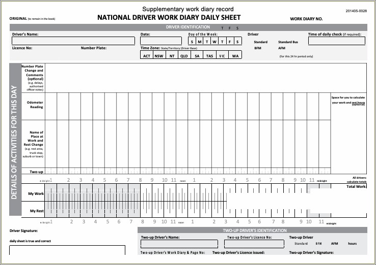 Free Big Truck Log Book Template