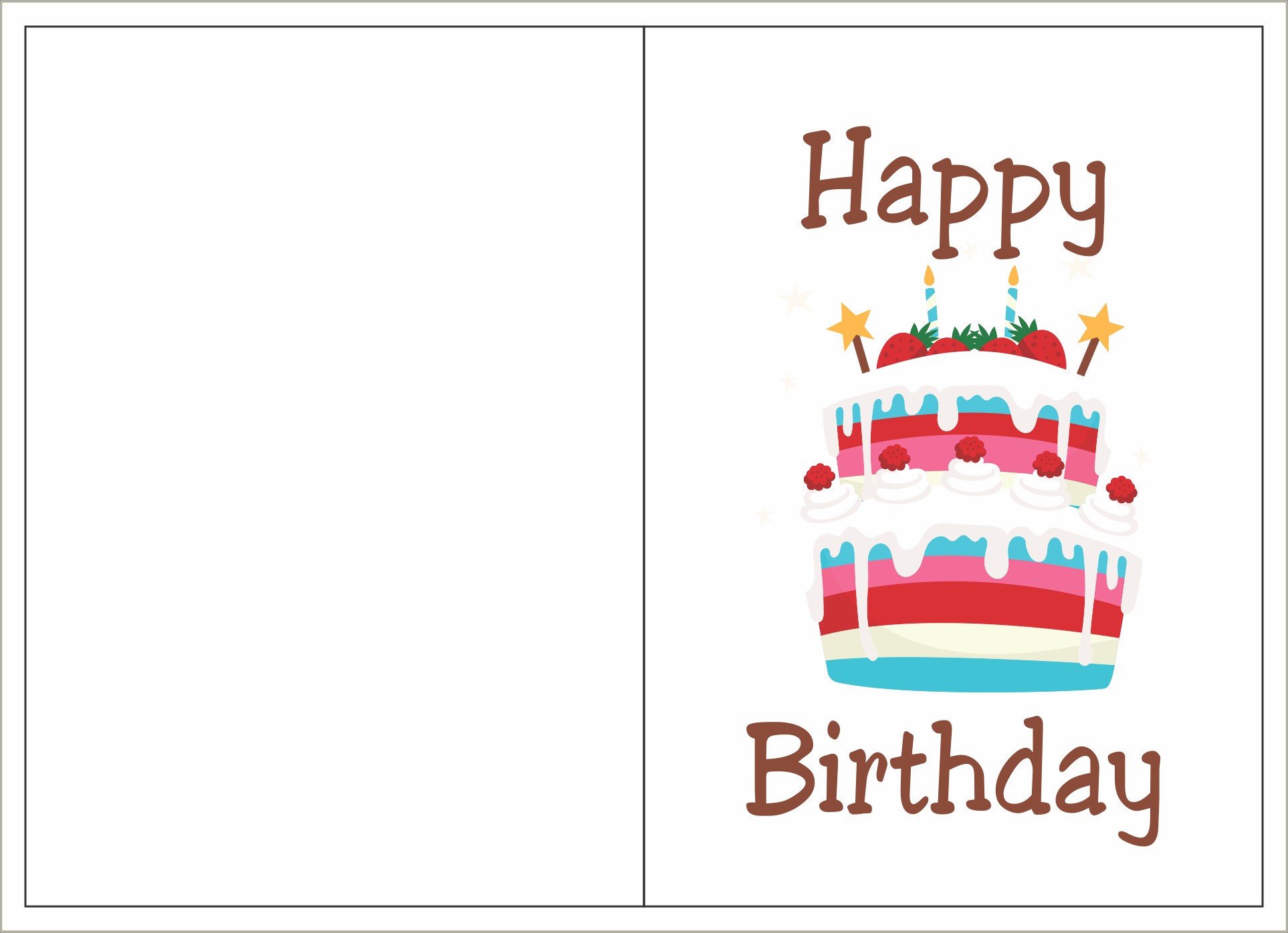 Free Birthday Half Fold Template Printable